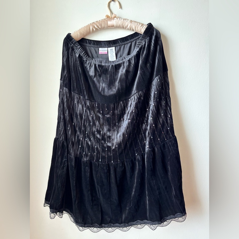 No Boundaries Black Velvet Skirt